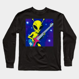 Alien with guitar - space jam Long Sleeve T-Shirt